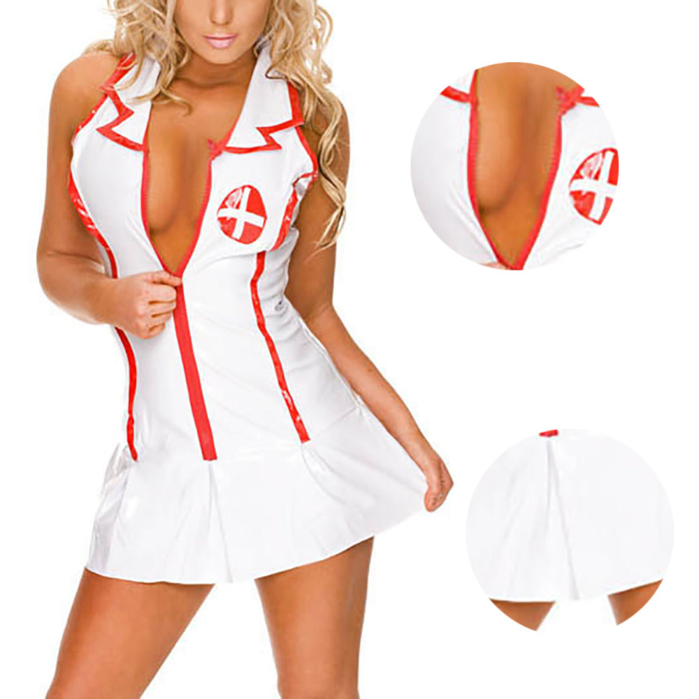 Hot Babydoll Chemises Girls Nurse Cosplay Uniform Dress Thong Baby Doll Sexy Lingerie Maid Teddy Costume