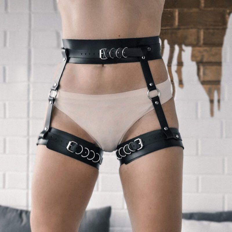 Leather Women's Underwear And Waistband Restrain