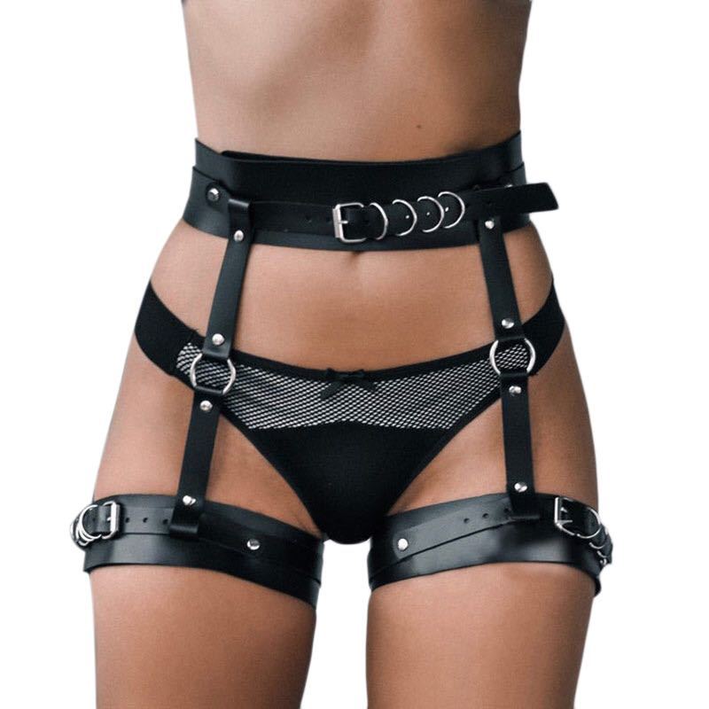 Leather Women's Underwear And Waistband Restrain