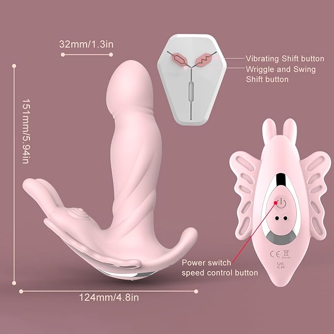 G Spot Wearable Butterfly Vibrator- Toys For Women With 9 Vibrating Wriggle Swing Modes Vibrating Panties Anal- Vibrator- With Remote Control Couple Adult- Toys