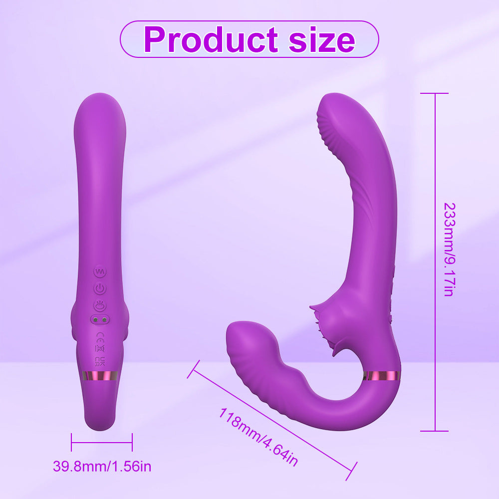 Strapless Strap On G-Spot Dildo Vibrator, Double Ended Wearable Stimulation With 10 Vibrating Modes & Remote Control, Anti-Slip Silicone Realistic Butt Plug,Toy For Women Couple Lesbian
