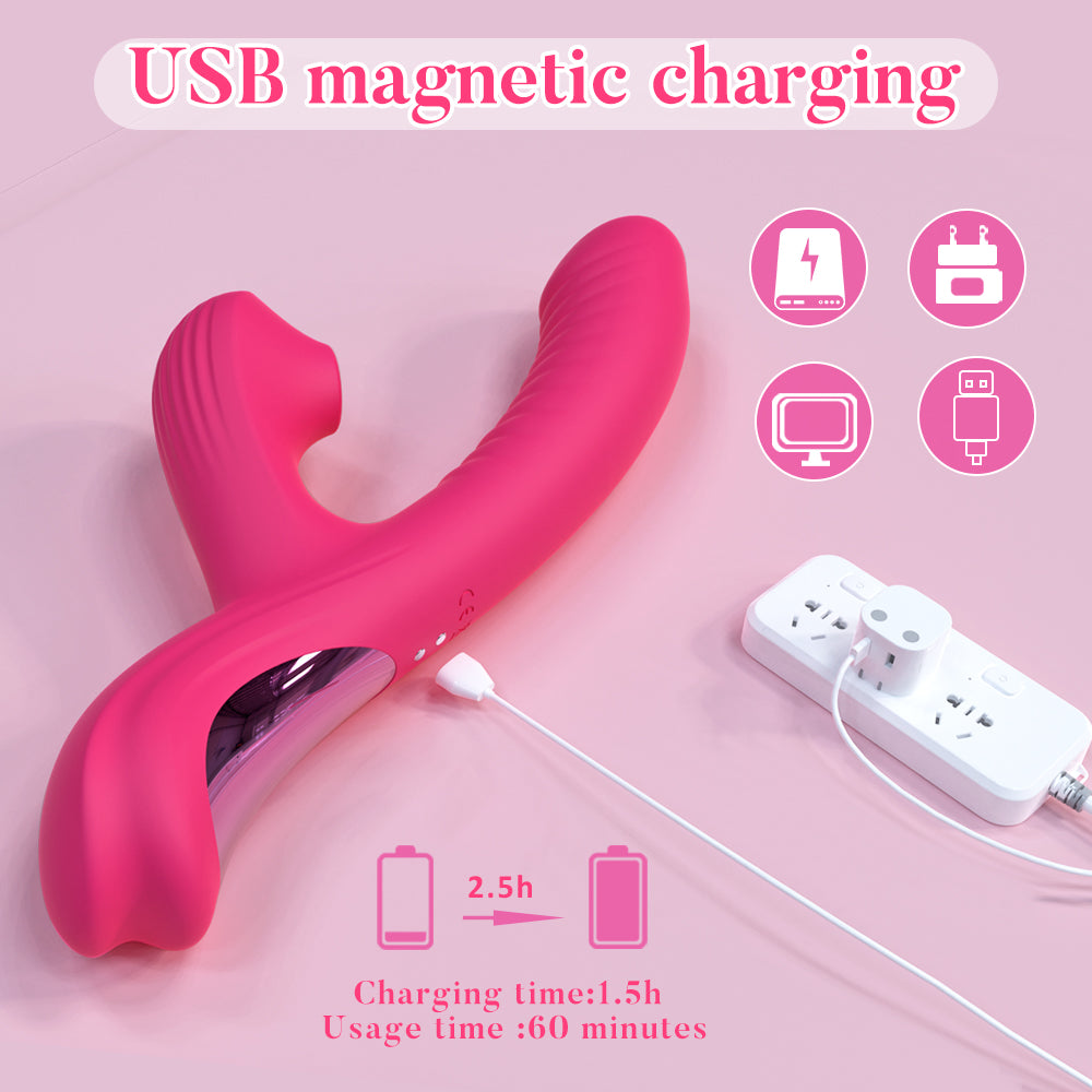 G-Spot Vibrator For Women Orgasm - Sucking Vibrator Clit Stimulator Dildo Massager With 10 Modes, Silicone Adult Toys For Couple