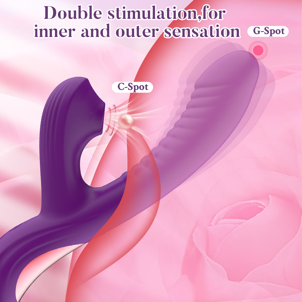 G-Spot Vibrator For Women Orgasm - Sucking Vibrator Clit Stimulator Dildo Massager With 10 Modes, Silicone Adult Toys For Couple