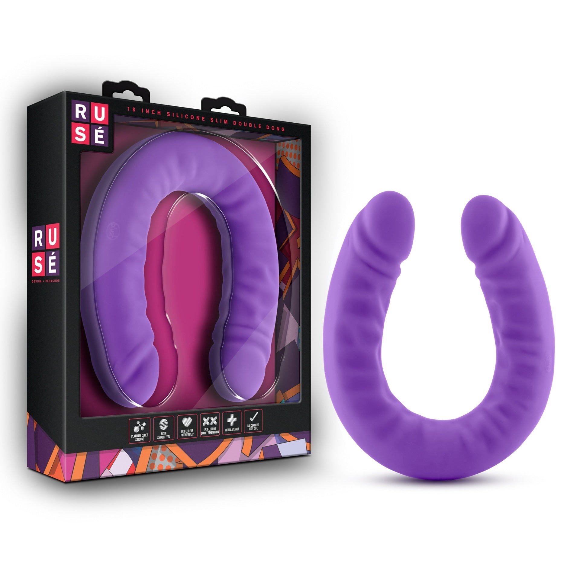 Double-headed Dildo U-style Manual Silicone Masturbation And Erotic Toy